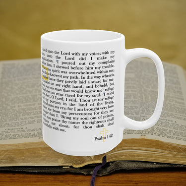 Psalm 142 Full Text - 15oz Coffee Mug